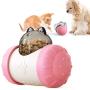 Tumbler Puzzle Toys, Slow Food Leaky Food Ball, Without Electric pet cat and Dog Toys，Teeth Cleaning Ball Toy for Large/Medium/Small Dogs (Pink)