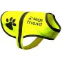 4LegsFriend Dog Safety Yellow Reflective Vest with Leash Hole 5 Sizes - High Visibility for Outdoor Activity Day and Night, Keep Your Dog Visible, Safe from Cars & Hunting Accidents