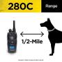 Dogtra 280C 1-Dog Remote Training Collar - 1/2 Mile Range, Waterproof, Rechargeable, Static, Vibration - Includes PetsTEK Dog Training Clicker
