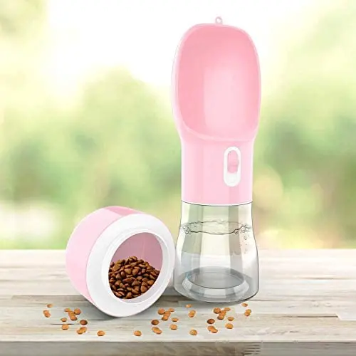madeking Dog Water Bottle Portable Pet Water Bottle Leak Proof Dog Water Dispenser and Food, Lightweight Dog Travel Water Bottle Bowl for Walking and Trave