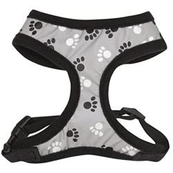 Casual Canine Reflective Pawprint Dog Harness - Gray