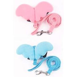 K.T Dog Cat Pet Leash Harness Collar Set with Angel Wings for Small Medium Dogs Pets