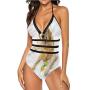 Two Piece Sexy Swimsuit Dog Silhouette Great for Trip to Hawaii
