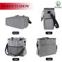 Top Dog Travel Bag, Airline Approved Travel Set for Dogs Stores All Your Dog Accessories, Includes A Dog Bowl, Gray