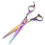 Poetry Kerry Pet Grooming Scissors Kit Dog Hair Care Shears 7 Inch Multicolor 1 Cutting Scissors 1 Thinning Shear 2 Curved Scissors and Grooming Comb