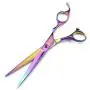 Poetry Kerry Pet Grooming Scissors Kit Dog Hair Care Shears 7 Inch Multicolor 1 Cutting Scissors 1 Thinning Shear 2 Curved Scissors and Grooming Comb