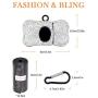 SAVORI Dog Poop Bag Holder Bling Rhinestone Poop Bag Leash Dispenser for Pet Dog Doggy Waste Bags with Metal Carabiner Clip Includes 10 Roll 150 Bags