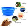 BYOMIGY 2 PCS Foldable Food Bowl Dog Cat Portable Feeding Collapsible Dog Bowl Silicone Bowl Pet Interactive Feeder Pet Bowl Dogs Toy Dog Flying Pie BPA Free for Travel Hiking Camping Blue and Gray