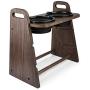 Emfogo Dog Bowls Elevated 3 Heights 4in 8in 13in Wood Raised Dog Bowl Stand with Double Collapsible Travel Bowls Raised Feeder for Dog Cat 16.7x15.5 inch Weathered Walnut