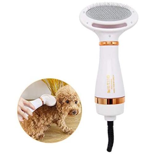 Aochol Pet Hair Dryer,Portable and Quiet 2 in 1 Pet Grooming Hair Dryer Blower,Home Dog Hair Dryer,Pet Grooming Hair Blower with Slicker Brush for Small and Medium Dogs and Cats