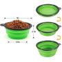 N / A Collapsible Dog Bowl, 2 Pack Collapsible Dog Water Bowls for Dogs Cats, Portable Pet Feeding Watering Dish for Outdoor Walking Traveling with 2 Carabiner