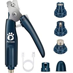 Peroom Dog Nail Grinder with 2 LED Light, Pet Dog Nail Clippers and Trimmers with Nail Storage Box, Low Noise Electric Dog Nail Trimmers Grooming for Small Medium Large Dogs and Cats