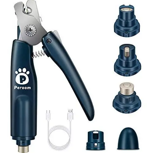 Peroom Dog Nail Grinder with 2 LED Light, Pet Dog Nail Clippers and Trimmers with Nail Storage Box, Low Noise Electric Dog Nail Trimmers Grooming for Small Medium Large Dogs and Cats Peroom Dog Nail Grinder with 2 LED Light, Pet Dog Nail Clippers and Trimmers with Nail Storage Box, Low Noise Electric Dog Nail Trimmers Grooming for Small Medium Large Dogs and Cats