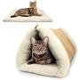 PARTYSAVING PET Palace 2-in-1 Pet Bed Snooze Tunnel and Mat for Pets Cats Dogs and Kittens for Travel or Home, APL1343, Beige