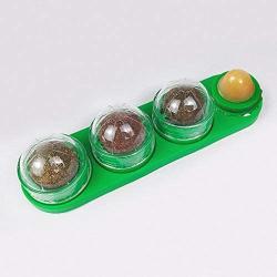 Pudwy 1/4 pcs Natural Cat Catnip Toy Pet Treat Balls Pet Catnip Toys Interactive Cats Teeth Cleaning Supplies Can Be Sticky On Wall