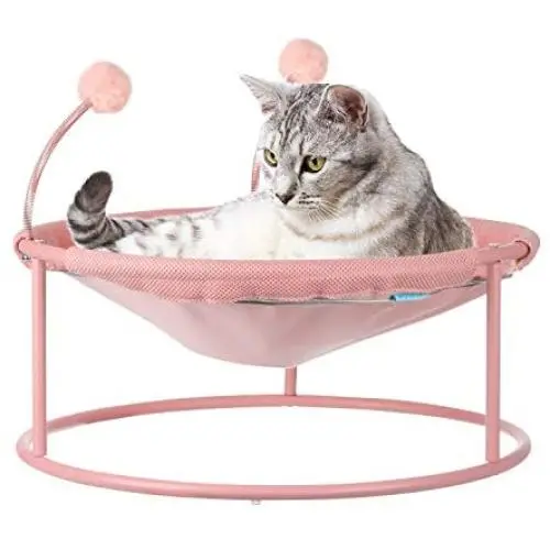 Cat Hammock, Cat Bed Dog Bed Pet Hammock Bed Pet Resting Seat Safety Cat Shelves -with Stand Detachable and Washable, Free-Standing Cat Sleeping Bed Breathability Easy Assembly Indoors Outdoors (Pink) Cat Hammock, Cat Bed Dog Bed Pet Hammock Bed Pet Resting Seat Safety Cat Shelves -with Stand Detachable and Washable, Free-Standing Cat Sleeping Bed Breathability Easy Assembly Indoors Outdoors (Pink)