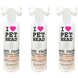 Pet Head 3 Pack of White Party Brightening Shampoo for Dogs, 12 Ounces Each, with Argan Oil, Orangelicious
