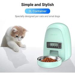 DOGNESS 2L Pet Feeder,Automatic Cat Feeder | Timed Programmable Auto Pet Dog Food Dispenser Feeder for Kitten Puppy - Easy Portion Control,Voice Recording,Battery and Plug-in Power