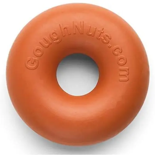 Goughnuts Virtually Indestructible Ring Durable Dog Chew Toy - Guaranteed for Life - Strong, Tough Rubber Chewing Toy for Large & Aggressive Power Chewers Like Pitbulls, German Shepherds, and Labs Goughnuts Virtually Indestructible Ring Durable Dog Chew Toy - Guaranteed for Life - Strong, Tough Rubber Chewing Toy for Large & Aggressive Power Chewers Like Pitbulls, German Shepherds, and Labs