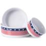 Bone Dry Stars & Stripes Patriotic Flag Ceramic Pet Bowl
