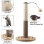 67i Cat Scratching Post Cats Kittens Scratcher Cat Tracking Interactive Toy Cat Sisal Scratch Pole Cat Kitten Sisal Post 360° Roating Hanging Ball Cat Durable Cat Scratcher Pole Sisal Rope 19.7''