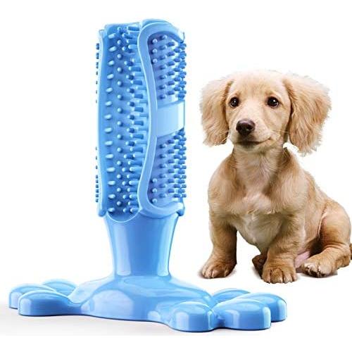 Pethobby Dog Chew Toy for Dog Teeth Cleaning, Natural Rubber Dog Toothbrush Toy with Dental Care, Safe Dog Teething Toys for Small and Medium Dogs(Blue, 10-40 lbs)