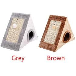 UXELY Cat Cave, Kitty Cave with Scratching Board, Durable Small Cats Triangle Toy Bed Playhouse