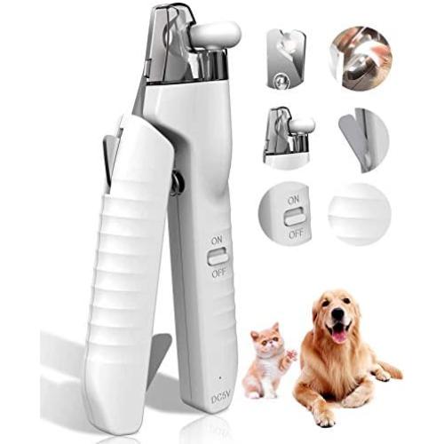 Fenley Cat Dog Nail Clippers with LED Light, Durable Sharp Blades for Large Small Dog Cat Nail Trimmers, Nail File- Ergonomic Non Slip Handle- Nail Storage Pet Puppy Nail Clippers White