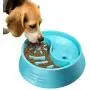 Slow Feeder Eating Dog Bowls Fun Feeder Non Slip Pet Bowl, Dog Food and Water Plastic Double Bowls for Small Medium Large Dogs Blue