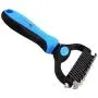 GSODC Pet Grooming Brush Tool 2 in 1 Sided Undercoat Rake for Cats & Dogs 17&9 Teeth Safe Dematting Comb for Easy Mats & Tangles Removing - No More Nasty Shedding and Flying Hair GSODC Pet Grooming Brush Tool 2 in 1 Sided Undercoat Rake for Cats & Dogs 17&9 Teeth Safe Dematting Comb for Easy Mats & Tangles Removing - No More Nasty Shedding and Flying Hair