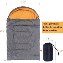 KUDES Dog Sleeping Bag Waterproof Warm Packable Dog Bed with Storage Bag for Indoor Outdoor Travel Camping Hiking Backpacking (43Lx27W)
