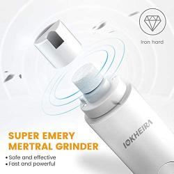IOKHEIRA Dog Nail Grinder, Updated Professional Pet Nail Trimmer, 2 LED Lights Designed, 2 Speed USB Rechargeable, Painless Paws Grooming Tools for Small Medium Large Dogs & Cats