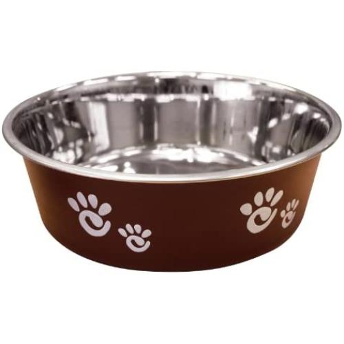 Ethical Pet Barcelona Matte and Stainless Steel Pet Dish, 16-Ounce, Chocolate