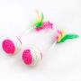 Duckart 2-Pack Cat Toys Sisal Hemp Knitting Ball Cat Woven Grind Toys with a Steel Ball Colorful Resistant Pet Feather Toy