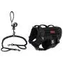 Large Tactical Dog Harness Sets, No Pulling Adjustable Dog Vest Harness, Heavy Duty Dog Harness with 3 Handles(Black) Large Tactical Dog Harness Sets, No Pulling Adjustable Dog Vest Harness, Heavy Duty Dog Harness with 3 Handles(Black)