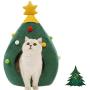 Ushang Pet Chirstmas Tree Cat House Bed, Green Portalbe Indoor Pet House for Kitten Cat Cave Tent Ushang Pet Chirstmas Tree Cat House Bed, Green Portalbe Indoor Pet House for Kitten Cat Cave Tent