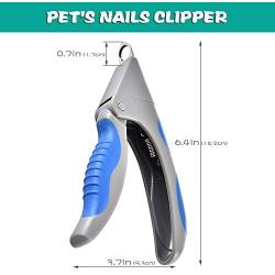TMOLL BELLE Dog Nails Clippers and File, Professional Pet Grooming Tool, Razor Sharp Blades, Safety Guard to Avoid Overcutting, Design for Small Medium Large Dogs Cats