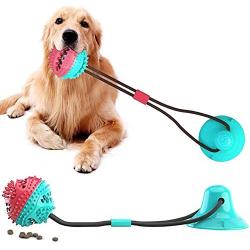 WLHOPE Dog Chew Suction Cup Tug of War Toy, Rope with Resistance to Strong Bites Strong Training Effect for Small Medium Dogs (Blue Pink)