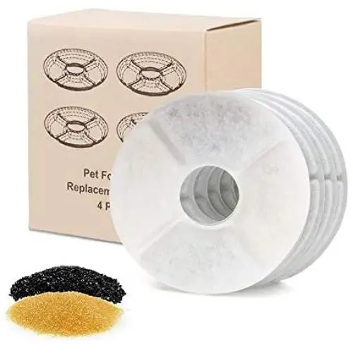 SAMANIJA Cat Water Fountain Filters for Flower Fountain Pet Fountain Replacement Filters with Resin and Active Carbon for Automatic Flower Water Dispenser Drinking Fountain 4 Pack SAMANIJA Cat Water Fountain Filters for Flower Fountain Pet Fountain Replacement Filters with Resin and Active Carbon for Automatic Flower Water Dispenser Drinking Fountain 4 Pack