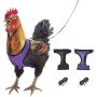 2 PCS Chicken Harness, Hen Roosters Traning Walking Harness Leash with 5-Foot Matching Leash Adjustable, Resilient, Comfortable, Breathable Suitable for Chicken, Duck or Goose (Black and Purple)