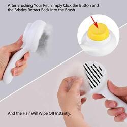 SUPERNIGHT Dog Hair Brush, Easy to Clean Pet Comb for Detangling and Removing Loose Undercoat or Shed Fur for Dogs and Cats