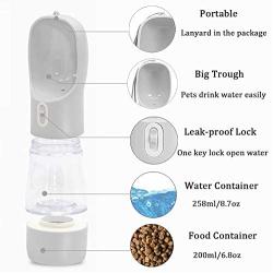 MAOCG Dog Water Bottle for Walking, Multifunctional and Portable Dog Travel Water Dispenser with Food Container,Detachable Design Combo Cup for Drinking and Eating,Suitable for Cats and Puppy