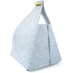 WISKI Ray - Modern Felt Cat Cave Bed - Enclosed Cat House for Indoor Cats and Kittens - Light Grey Thick Felt, 2 Color Plush Cushion - Great as a Small Dog Bed