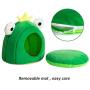 Hollypet Cozy Pet Bed Warm Cave Nest Sleeping Bed Frog Shape Puppy House for Cats and Small Dogs, 17 x 16 inches