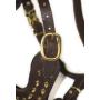 Dean and Tyler The Blade with Handle Solid Brass Hardware Leather Dog Harness, Brown, Medium - Fits Girth Size: 20-Inch to 32-Inch