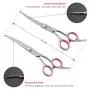 4CR Stainless Steel Dog Grooming Scissors Kit with Safe Round Tip, Professional Grooming Scissors for Cats, 5 in 1 Scissors Set, Pet Grooming Trimmer Kit Thinning Straight Curved Shears Comb for Pet