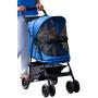 Pet Gear No-Zip Happy Trails Pet Stroller for Cats/Dogs, Zipperless Entry, Easy Fold with Removable Liner, Storage Basket + Cup Holder