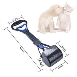 LEADALLWAY Dog Pooper Scooper with 17.7in Long Handle-Perfect Without Smelling and Tuching