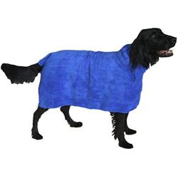 THE SNUGGLY DOG Easy Wear Dog Towel.for a Limited Time Luxuriously Soft, Fast Drying 400gsm Microfiber. Soft Belt Included for a Warm Plush Dog Robe. XXL Blue