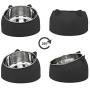 Sorlakar Stainless Steel Cat Bowls,15°Tilted Cat Dog Bowl Removable Water Food Feeder Bowl,Non-Skid & Non-Spill for Small Medium Large Cats Dogs